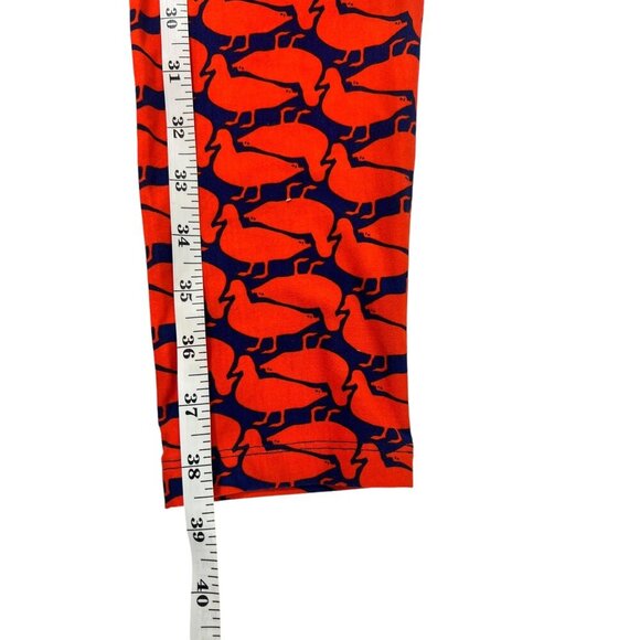 LuLaRoe Women's Orange & Blue Tall & Curvy Duck TIghts - Picture 6 of 6